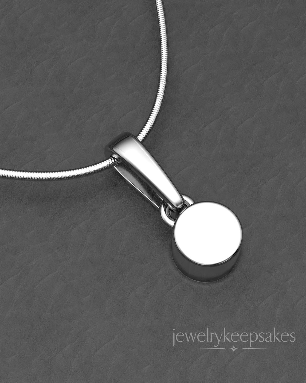 Solid 14k White Gold Small Round  Permanently Sealed Waterproof Cremation Pendant