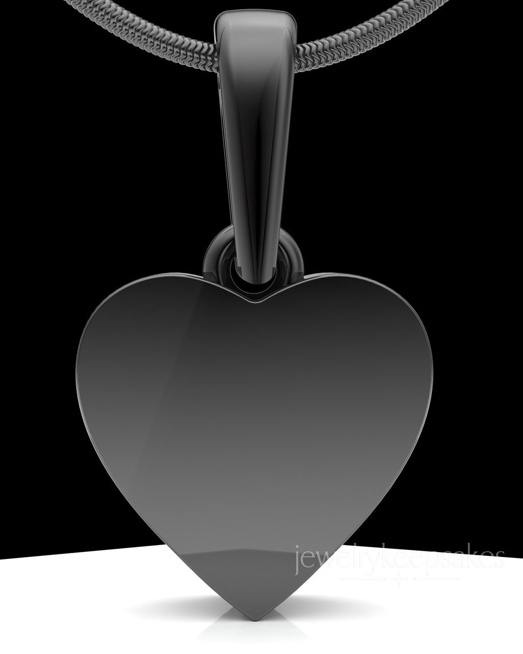 Black Plated Wholesome Heart Permanently Sealed Waterproof Keepsake Jewelry