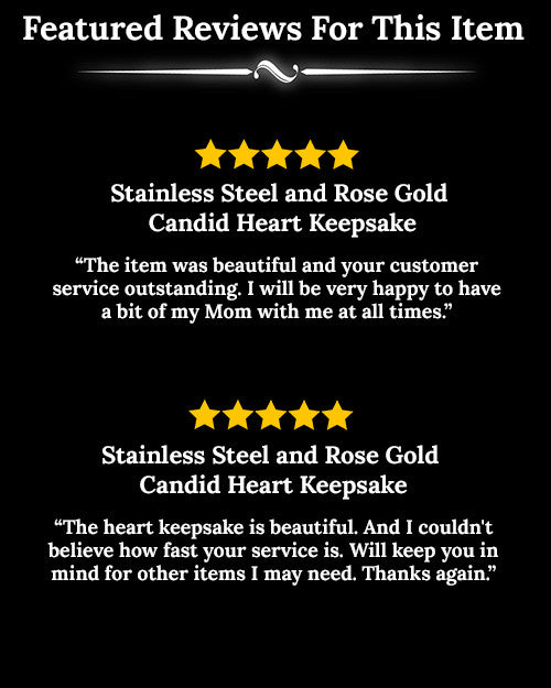 Stainless Steel and Rose Gold Candid Heart Keepsake