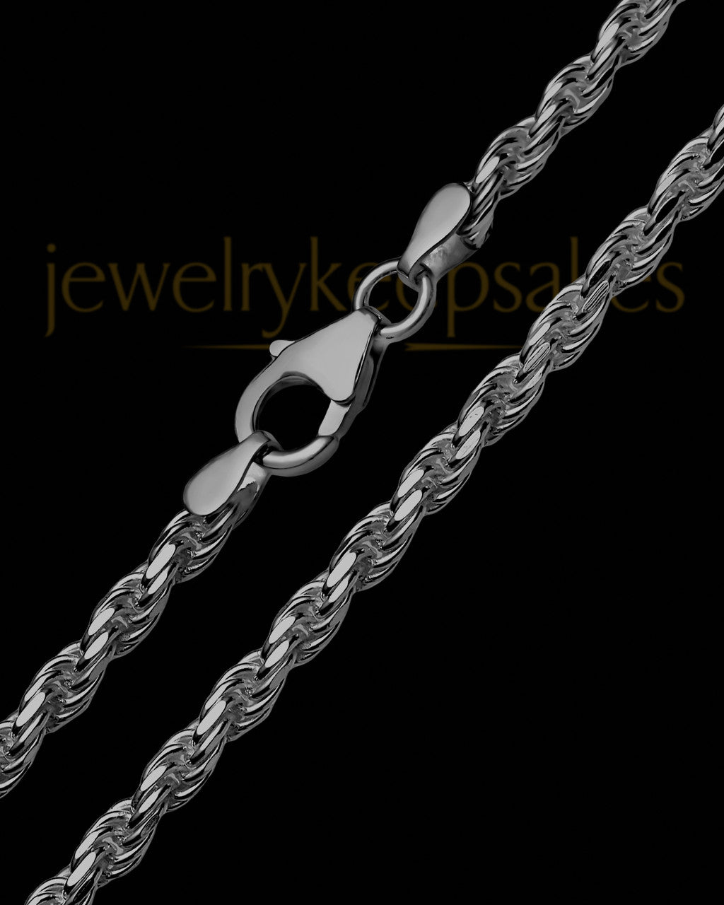 20" Men's Black Premium Rope Chain