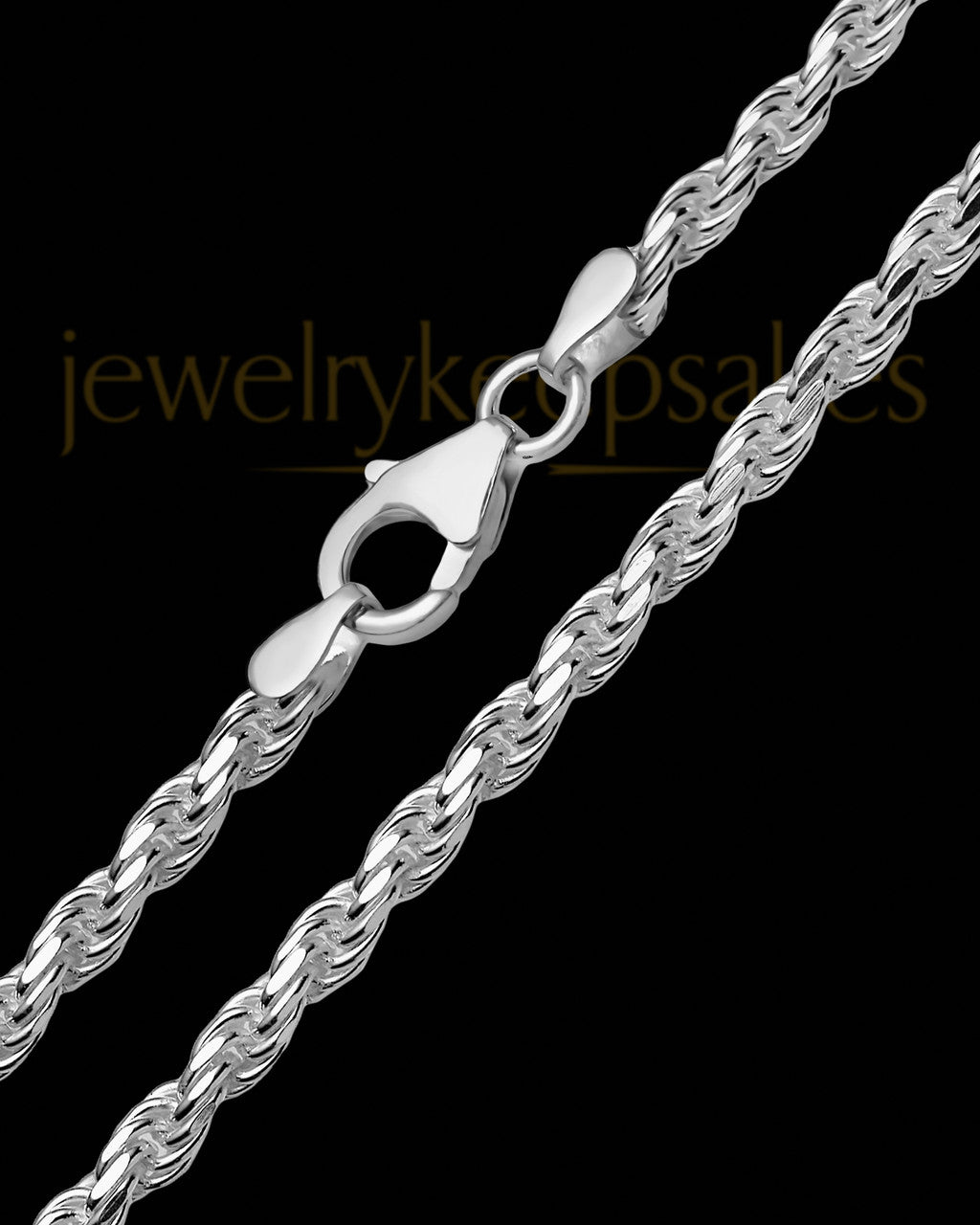20" Men's Silver Premium Rope Chain
