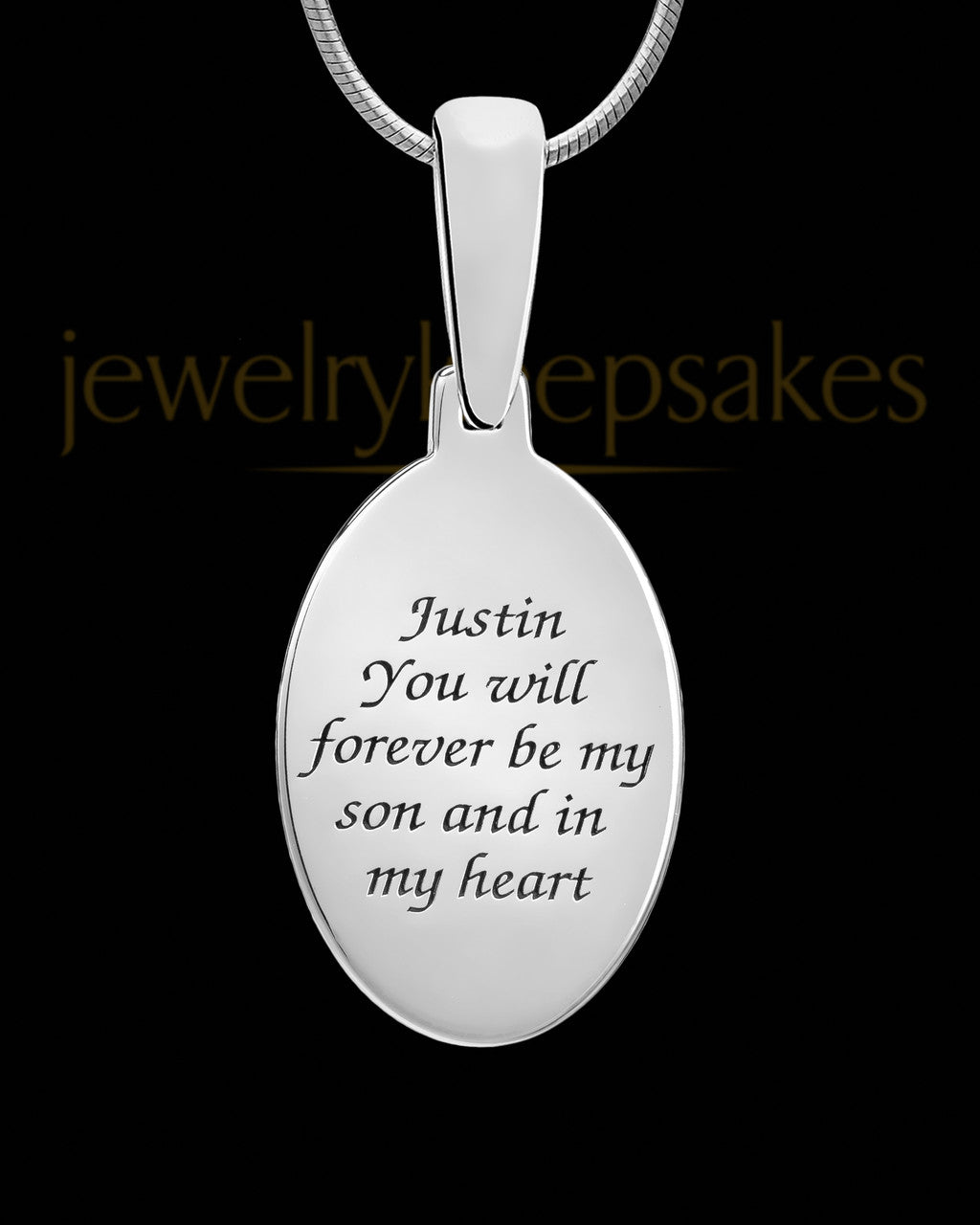 Oval Sterling Silver with Birthstone Thumbprint Pendant