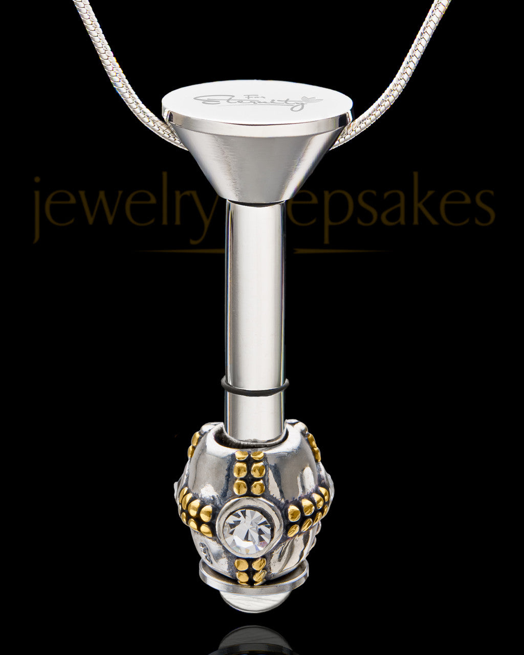 Stainless Steel Millenium Cremation Pendant with Sparkle Charm