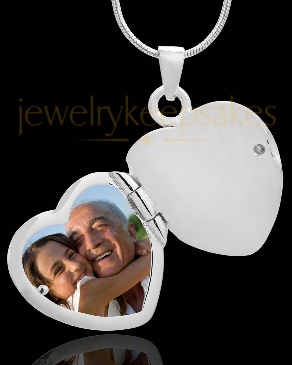 Necklace Urn 14K White Gold Memory Heart Keepsake