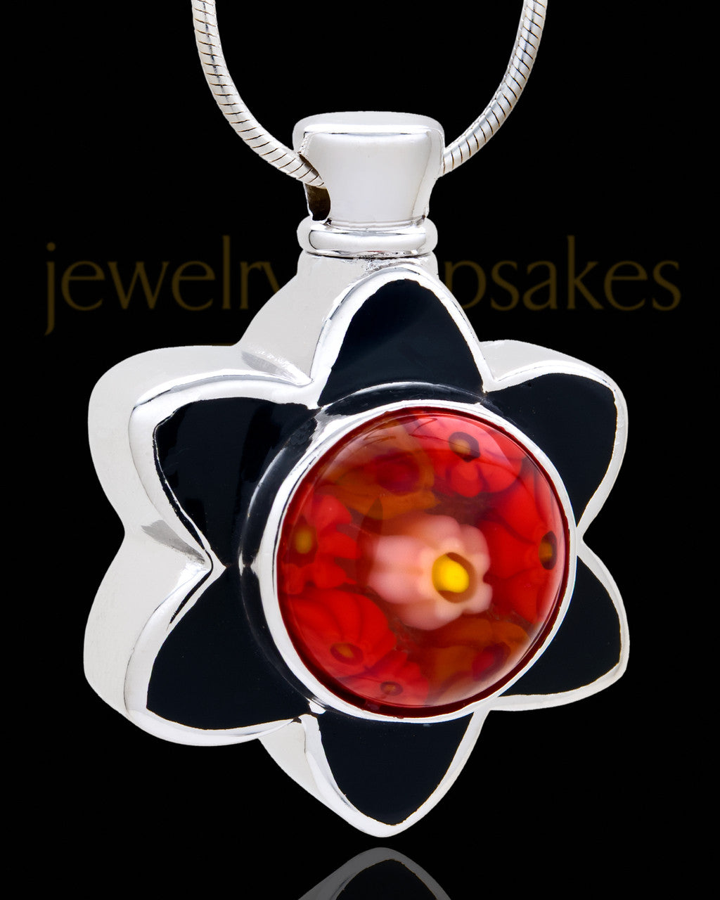 Silver Plated Sassy Flower Cremation Urn Pendant