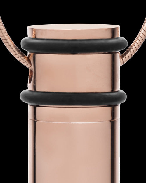 Cremation Locket Rose Gold Plated Determination Cylinder