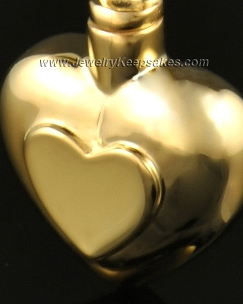 Ash Pendant Double Heart 14k Gold