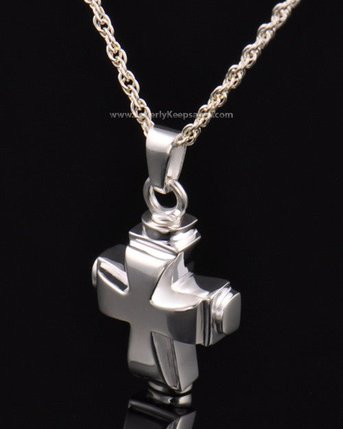Memorial Necklace Sterling Silver Classic Cross