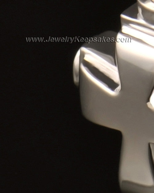Memorial Necklace 14k White Gold Classic Cross