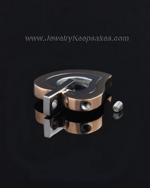 Urn Locket Stainless Rose Gold and Black Gracious Heart