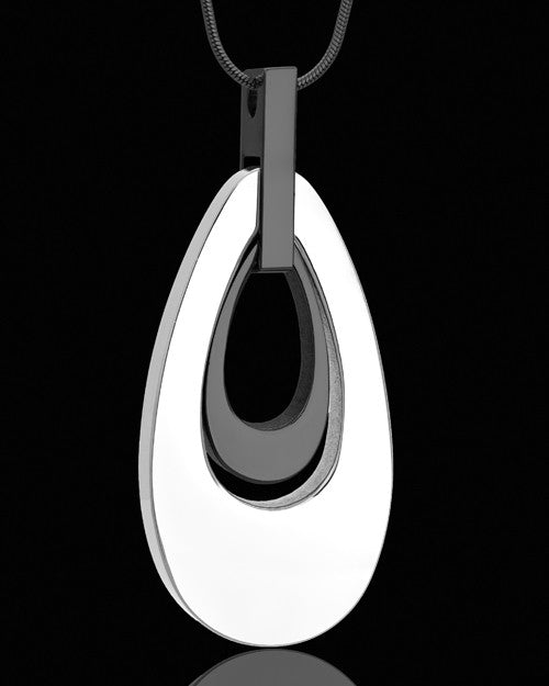 Elegant Ebony Teardrop Keepsake Pendant