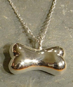 Cremation Pet Urn Pendant Sterling Silver Bone