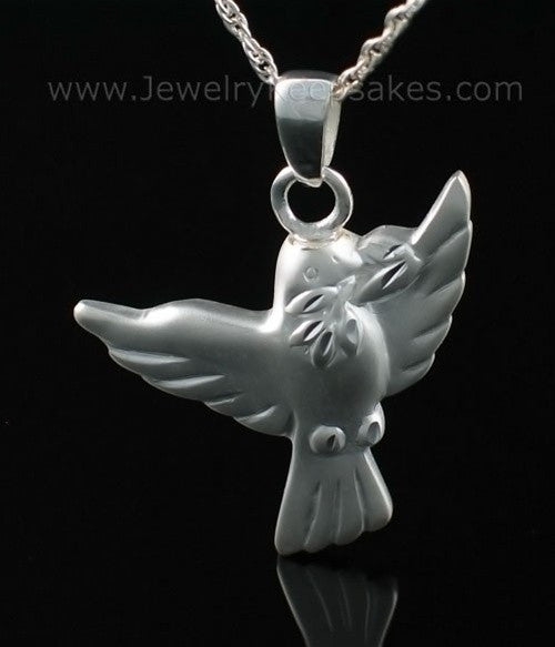 Urn Pendant Sterling Silver Dove Open Wings