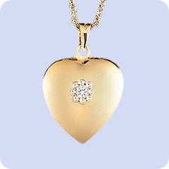 Ash Pendant 14K Gold Diamond Heart
