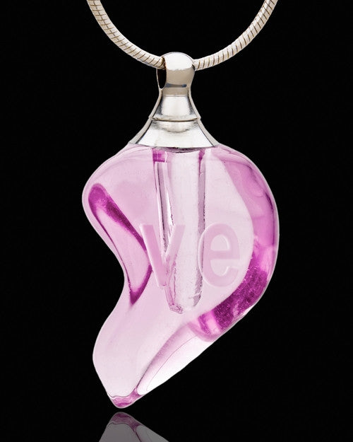 Blushing Double Hearts Glass Locket