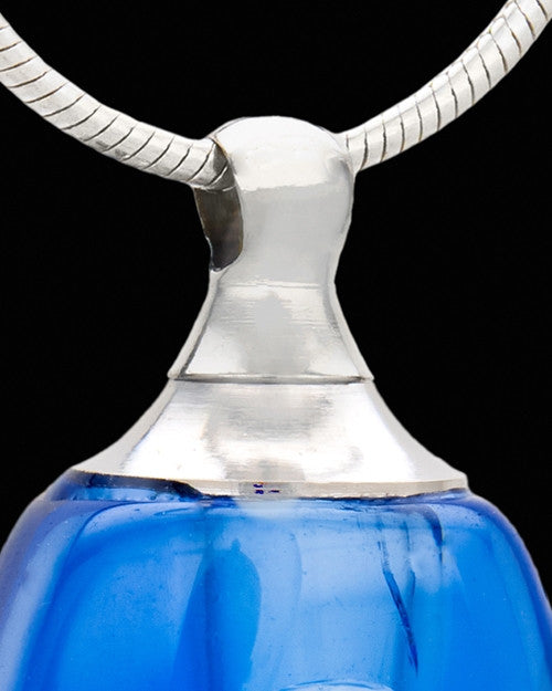Royal Blue Mystic Glass Teardrop Pendant