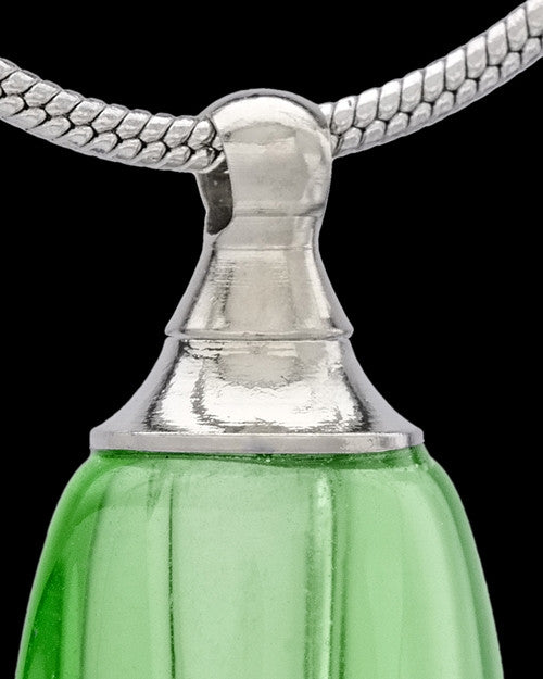 Urn Necklace Green Fallen Tear Glass Locket