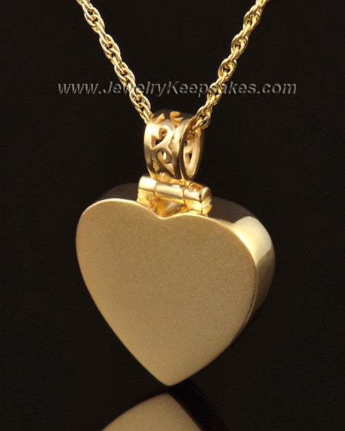 Memorial Pendant Grand Heart Keepsake-14K Gold Plated