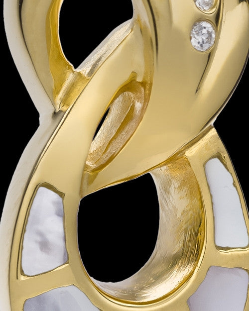 14K Gold Plated Infinity Urn - Swarovski Stones and Mother of Pearl