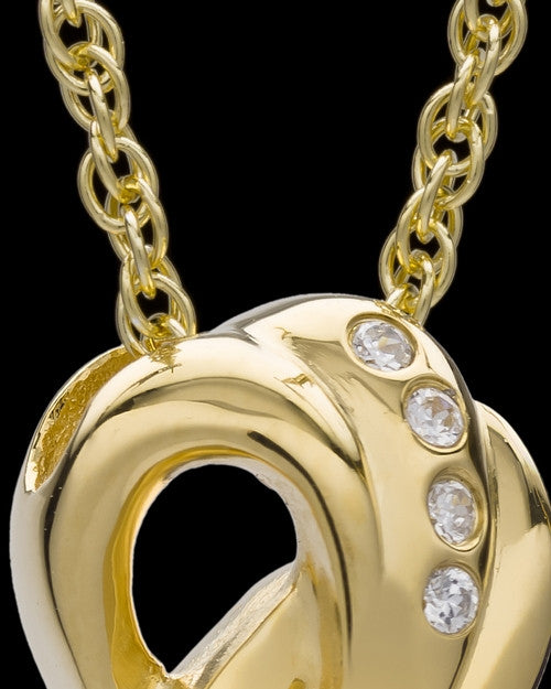 14K Gold Plated Infinity Urn - Swarovski Stones and Mother of Pearl