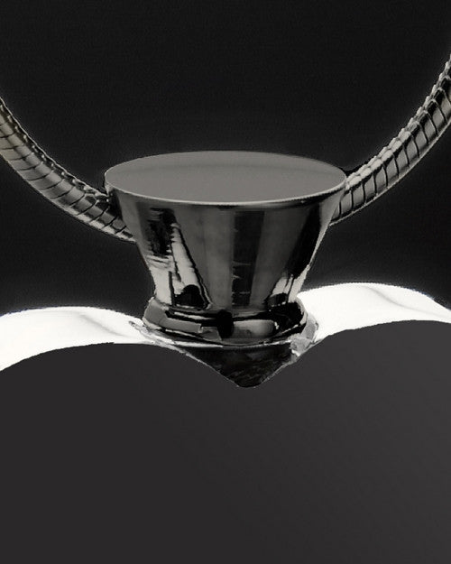 Black and Stainless  Enamored Heart Urn Charm