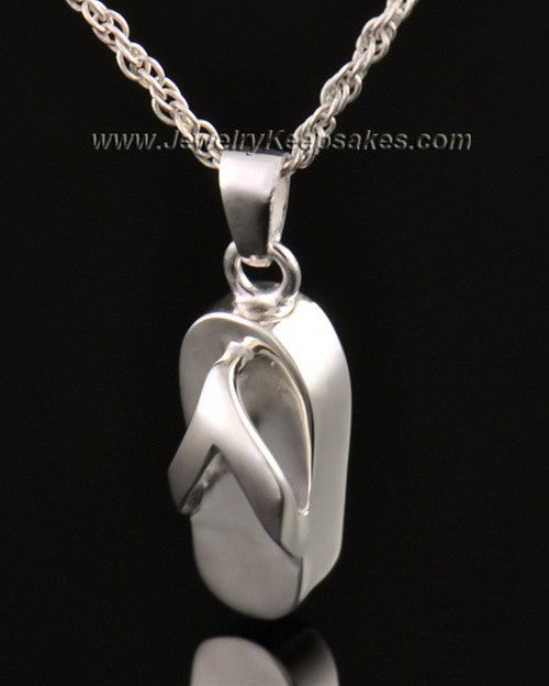 14k White Gold Summer Days Sandal Cremation Necklace