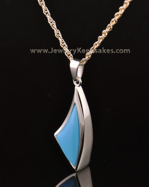 14k White Gold Turquoise Sail Away Keepsake