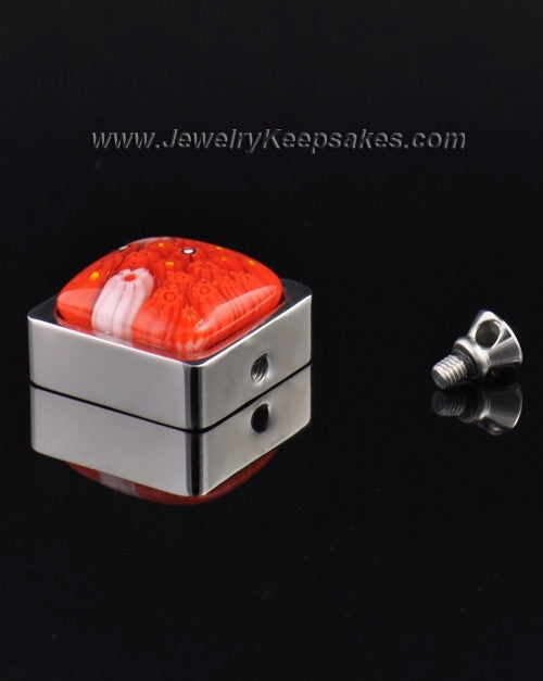 Stainless Steel Scarlet Blooms Keepsake Pendant