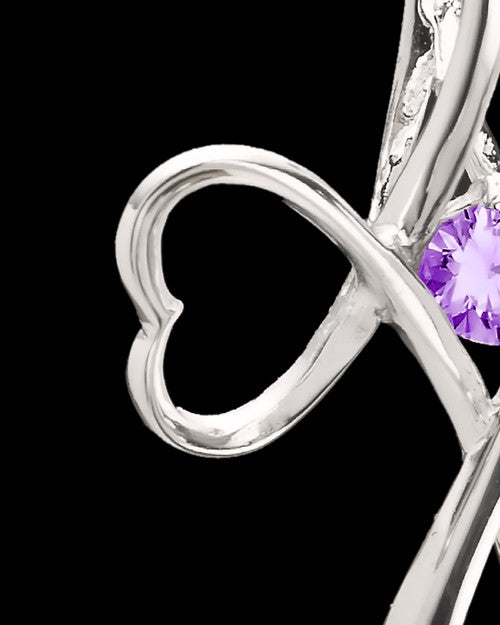 Sterling Silver Purple Forever in My Heart Cremation Urn Pendant