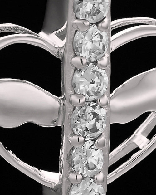 Sterling Silver Free Spirit Cremation Urn Pendant-Clear
