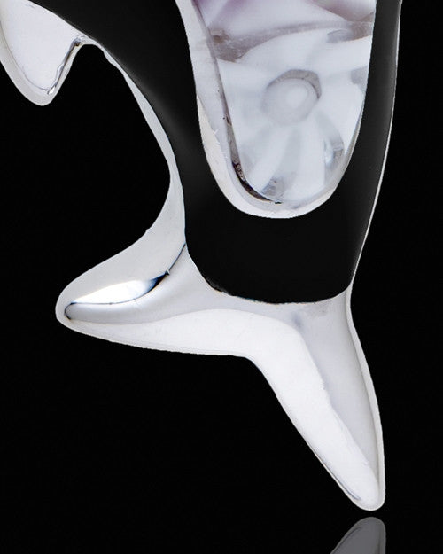 Silver Plated Black Diving Dolphin Cremation Urn Pendant