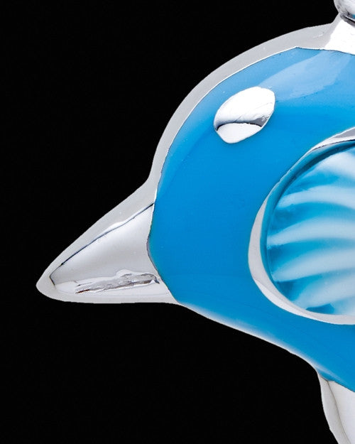 Silver Plated Blue Diving Dolphin Cremation Urn Pendant