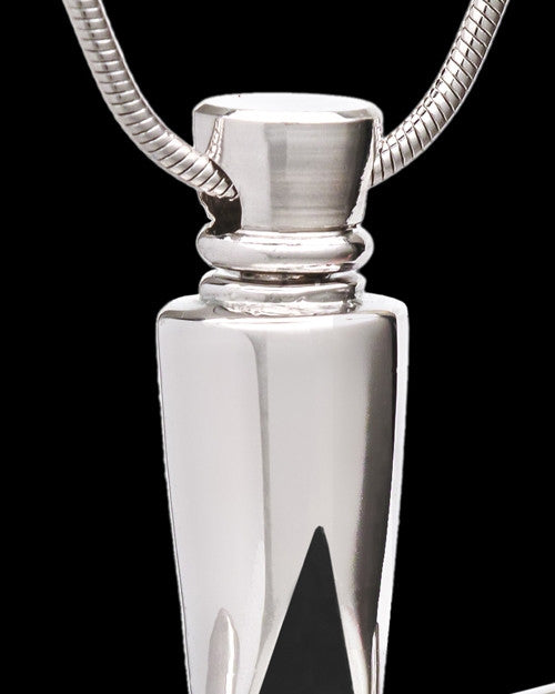 Stainless Blue Adorn Cross Cremation Urn Pendant
