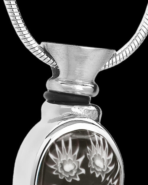 Silver Plated Black White Butterfly Fly Away Remembrance Locket