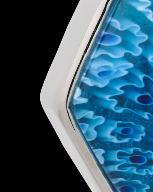 Silver Plated Blinding Blue Cremation Urn Pendant