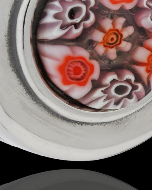 Silver Plated Budding Pink Round Cremation Urn Pendant