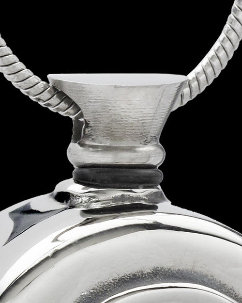 Silver Plated Budding Pink Round Cremation Urn Pendant