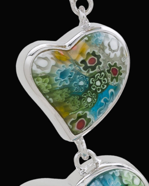 Silver Plated Hanging Hearts Cremation Urn Pendant