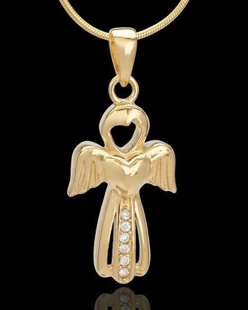 Gold Plated Heavenly Attendant Cremation Urn Pendant