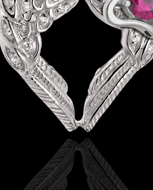 July Winged Memories' Sterling Silver Heart Cremation Pendant
