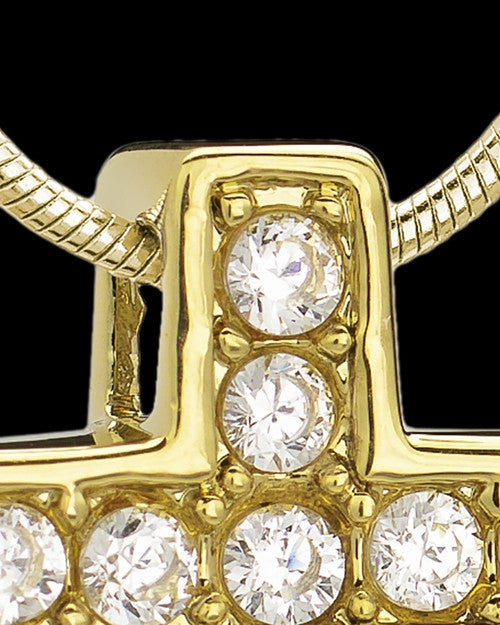 Gold Plated Saintly Cross Cremation Urn Pendant