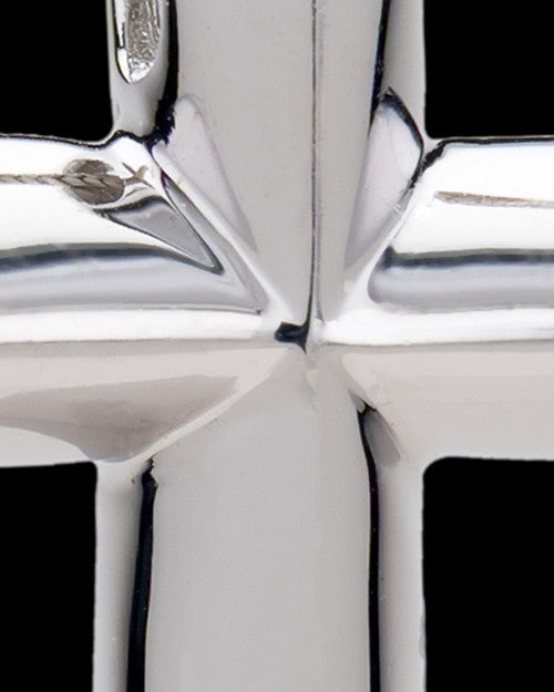 Sterling Silver Compact Cross Cremation Urn Pendant