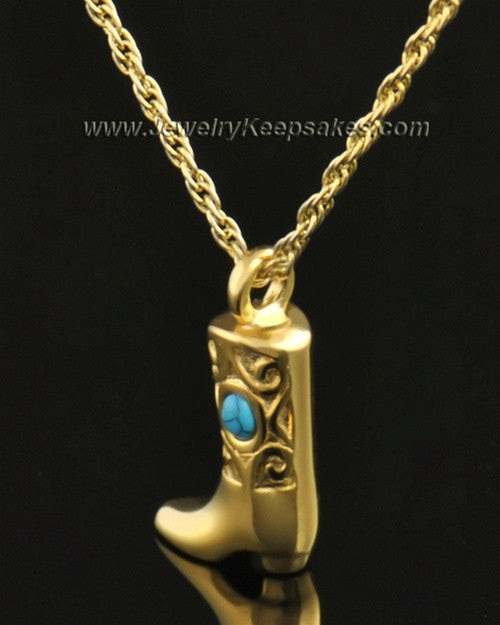 14k Gold Country Boot Urn Pendant