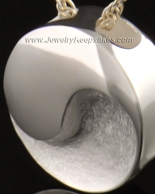 14k White Gold Paired Round Urn Pendant