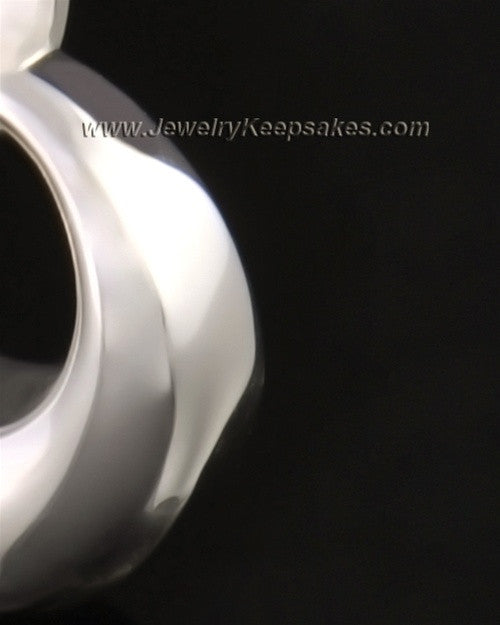 14k White Gold Calming Round Urn Pendant