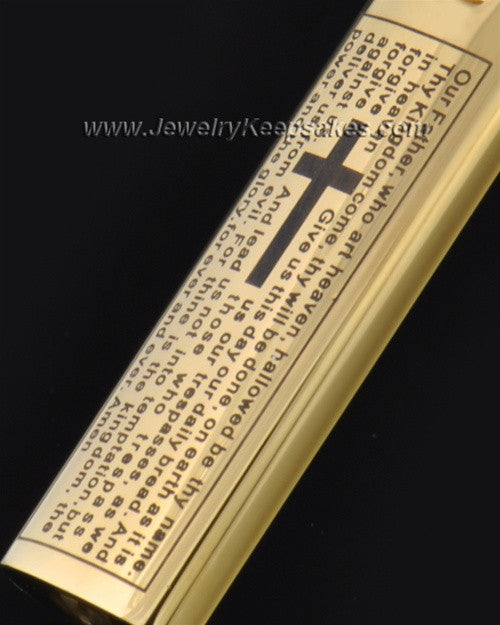 Gold Plated The Lord's Prayer Cylinder Keepsake