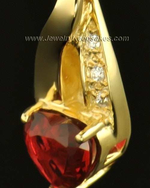14k Gold Hearts Desire Cremation Necklace