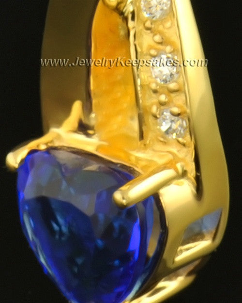 14k Gold Midnight Blue Cremation Necklace