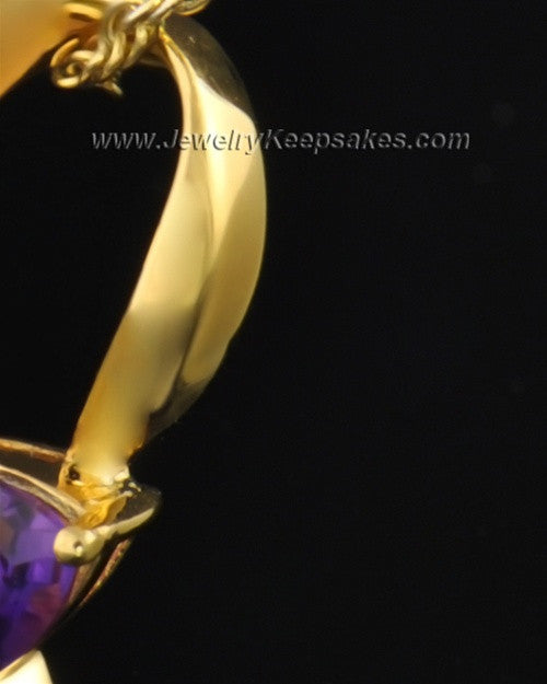 Gold Plated Lovely Lavender Cremation Necklace