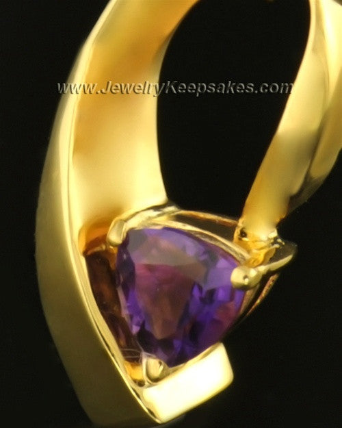 14k Gold Lovely Lavender Cremation Necklace
